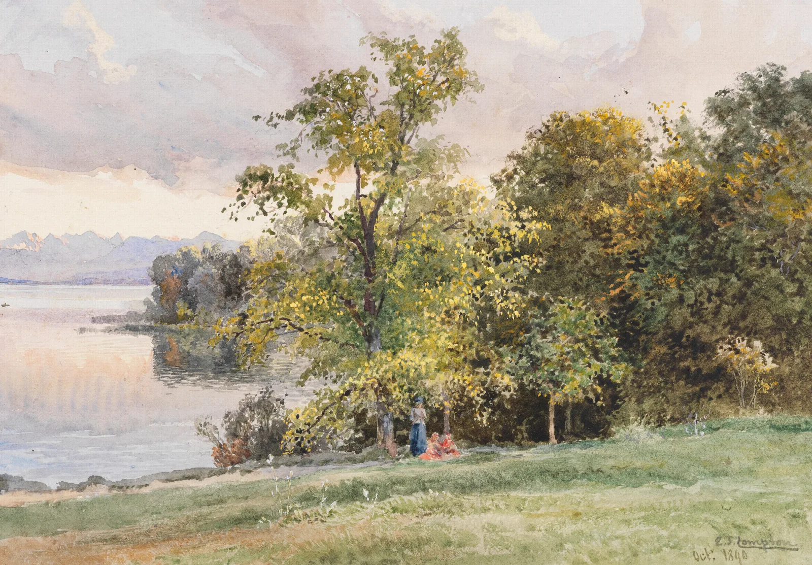 Landschaft Am Starnberger See Wall Art by Edward Theodore Compton - Canvas Print