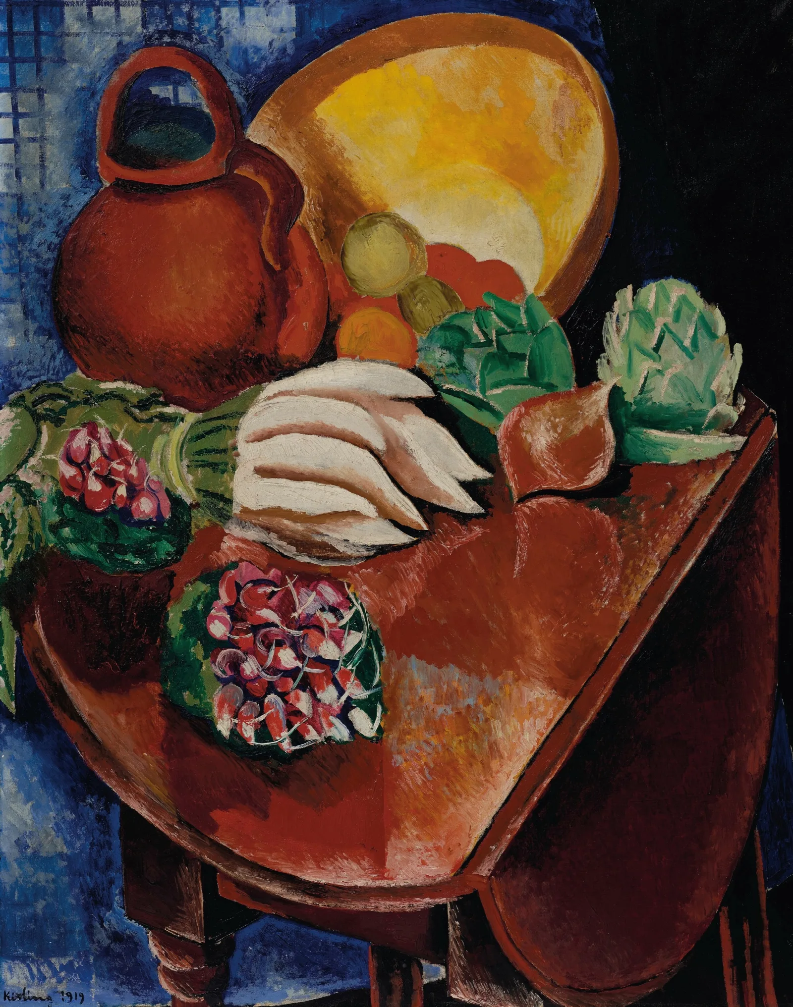 Ananas Et Pichet Wall Art by Moïse Kisling - Canvas Print