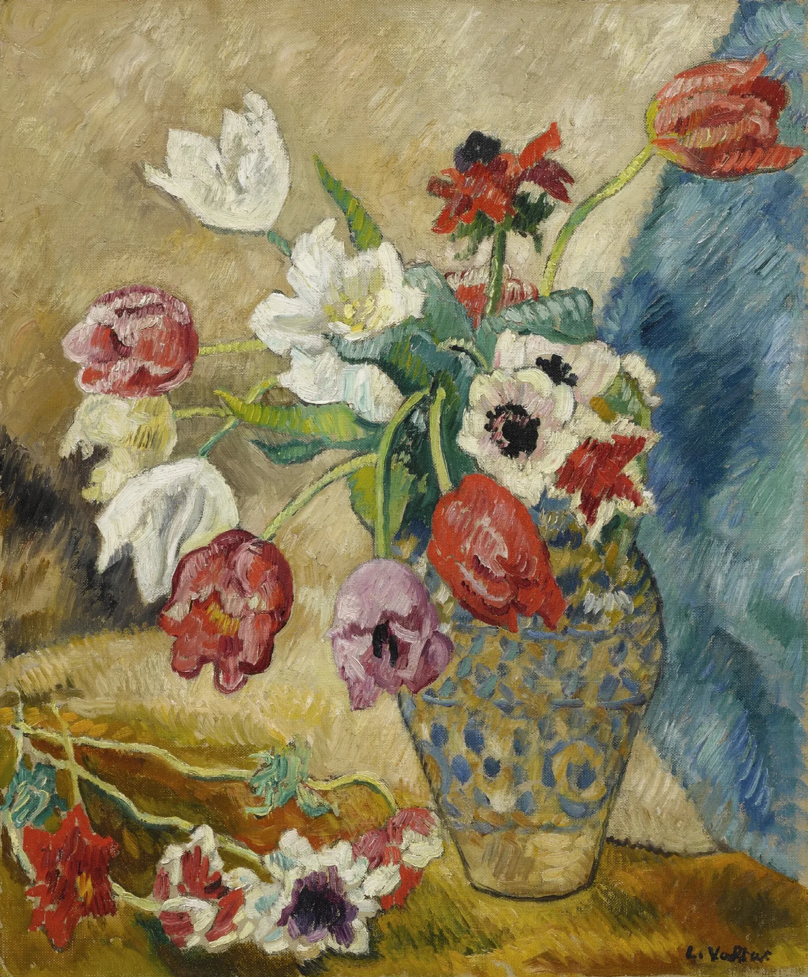 Tulipes Et Anemones Wall Art by Louis Valtat - Canvas Print