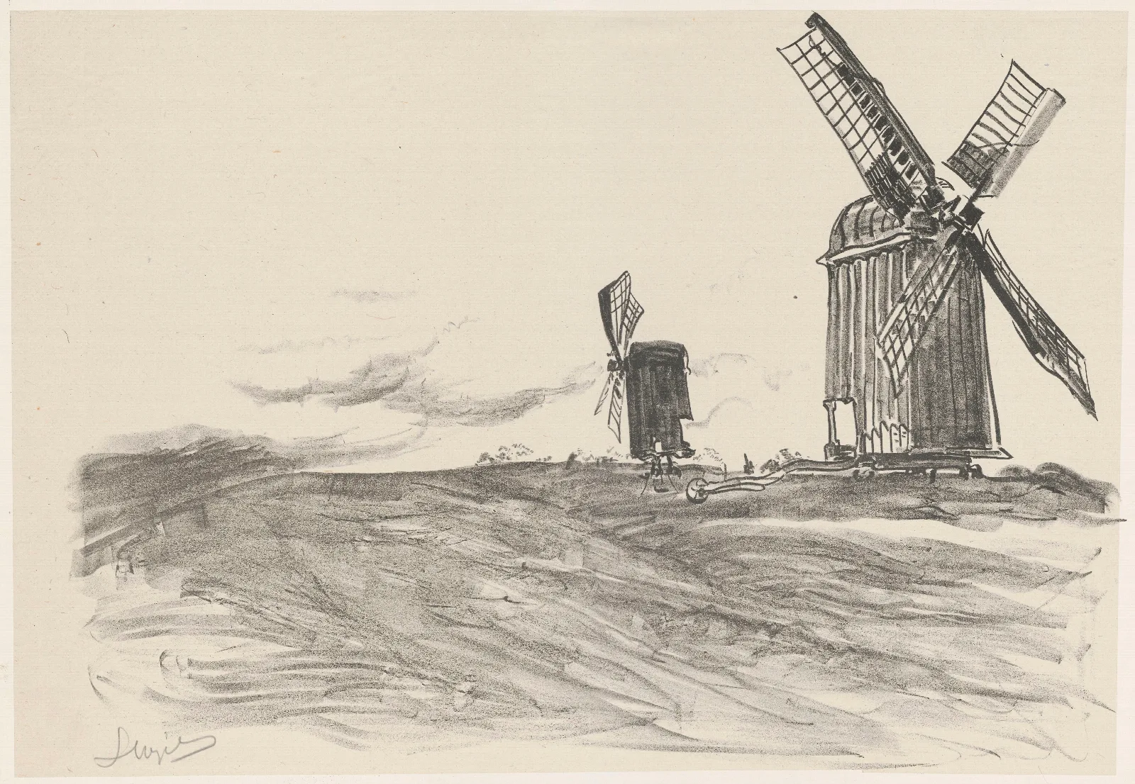 Two Windmills Wall Art by Leon Wyczółkowski - Canvas Print