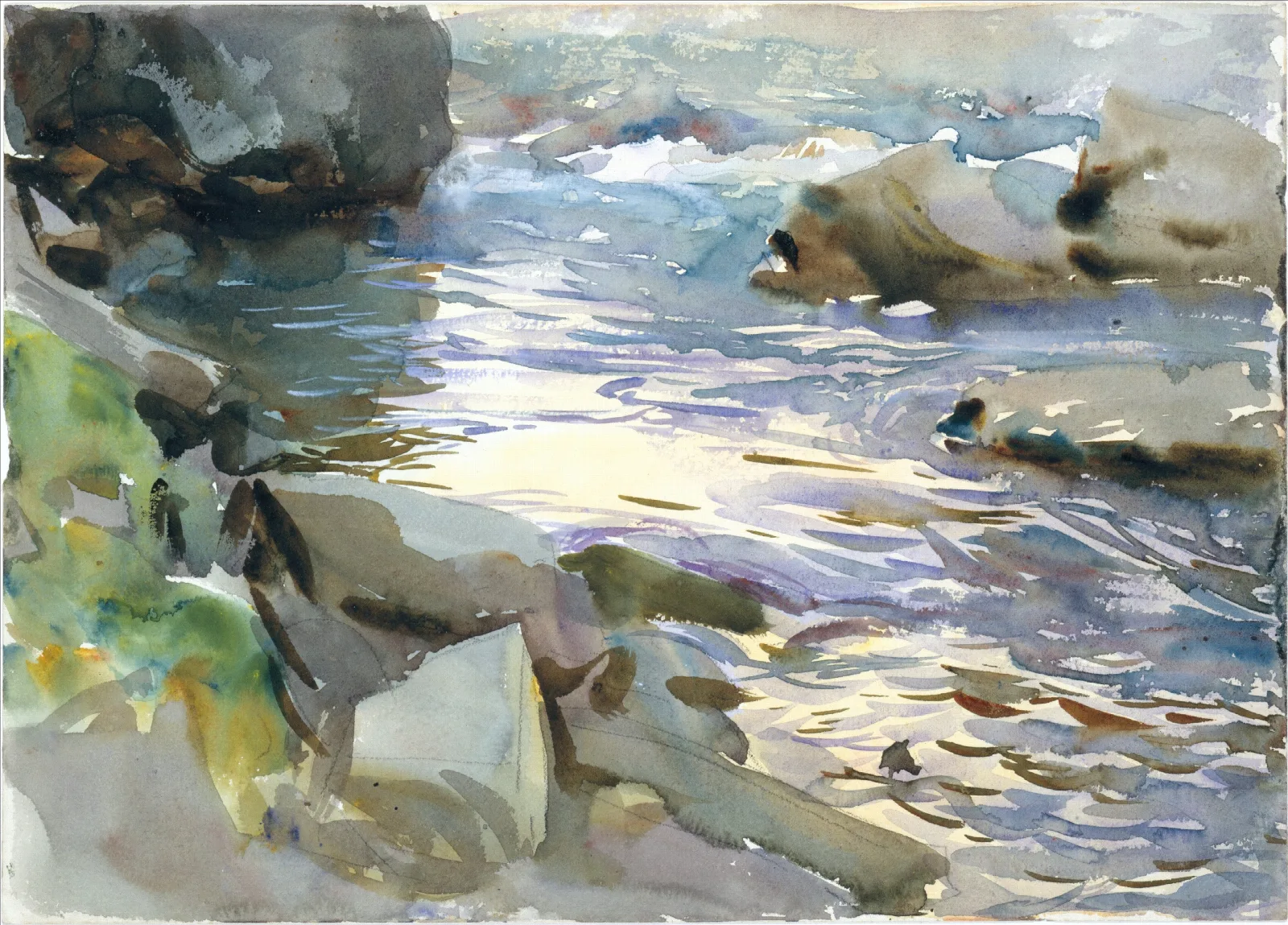 Stream And Rocks Wall Art by John Singer Sargent - Canvas Print