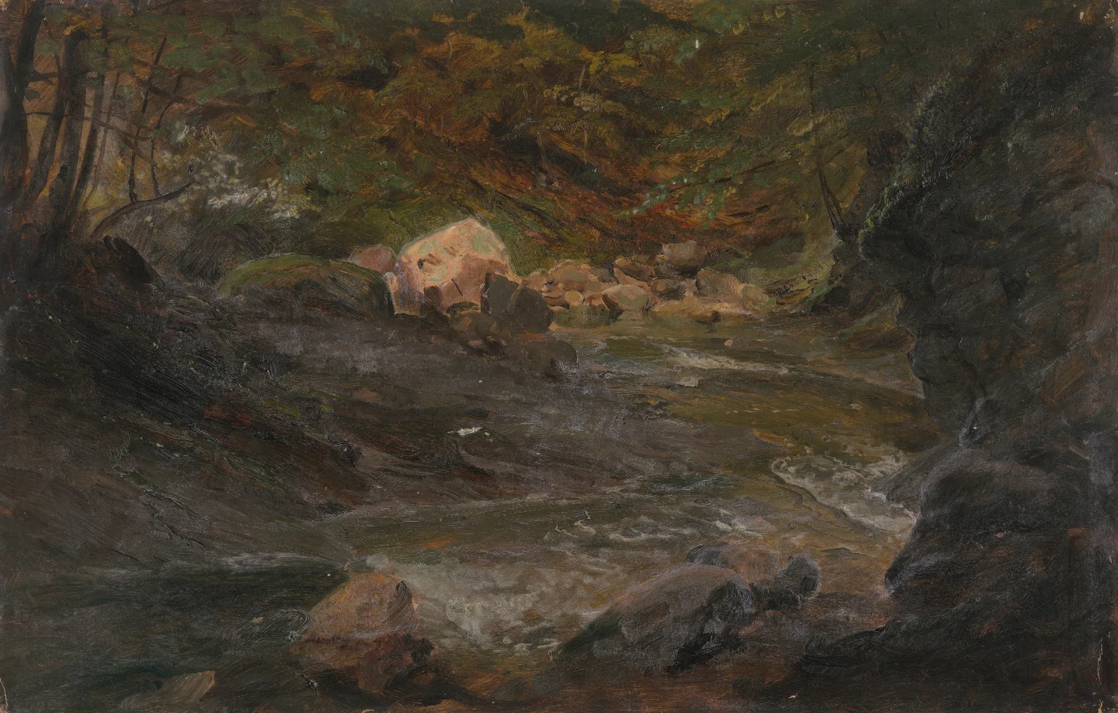 Woodland Stream 2 Wall Art by Frederic Edwin Church - Canvas Print
