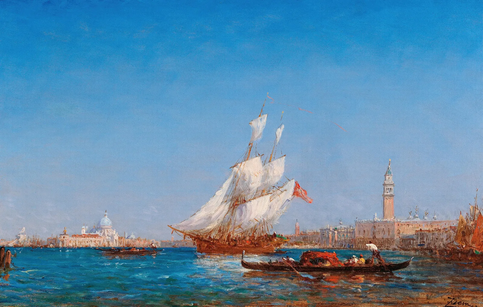 Venice The Bacino Di San Marco Wall Art by Félix Ziem - Canvas Print