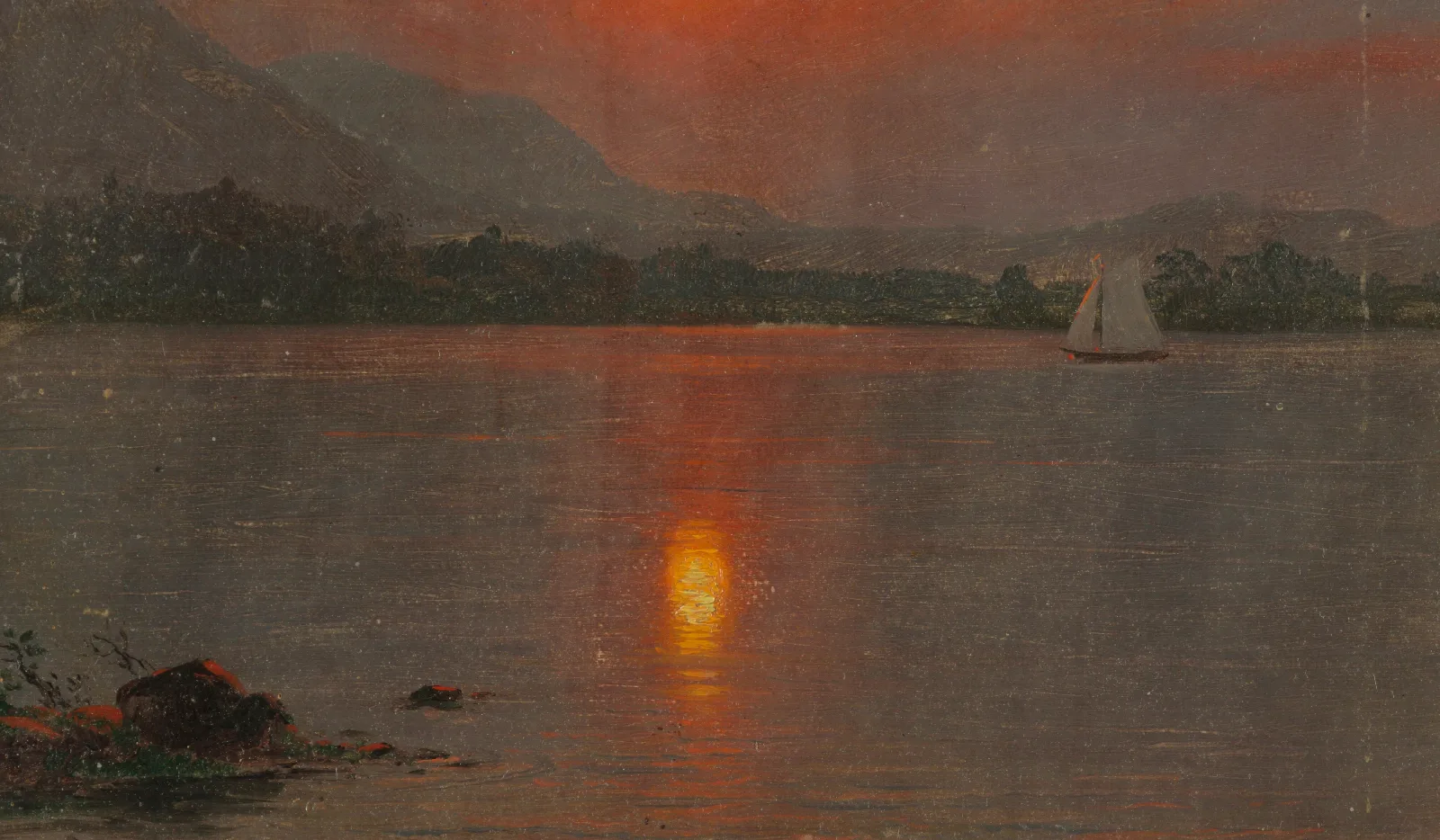 Lake Millinocket Sunset Wall Art by Frederic Edwin Church - Canvas Print
