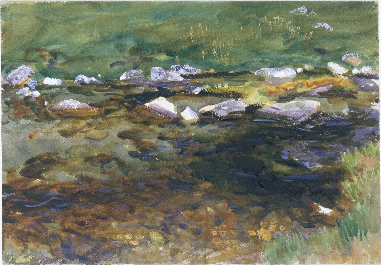 Brook And Meadow Wall Art by John Singer Sargent - Canvas Print