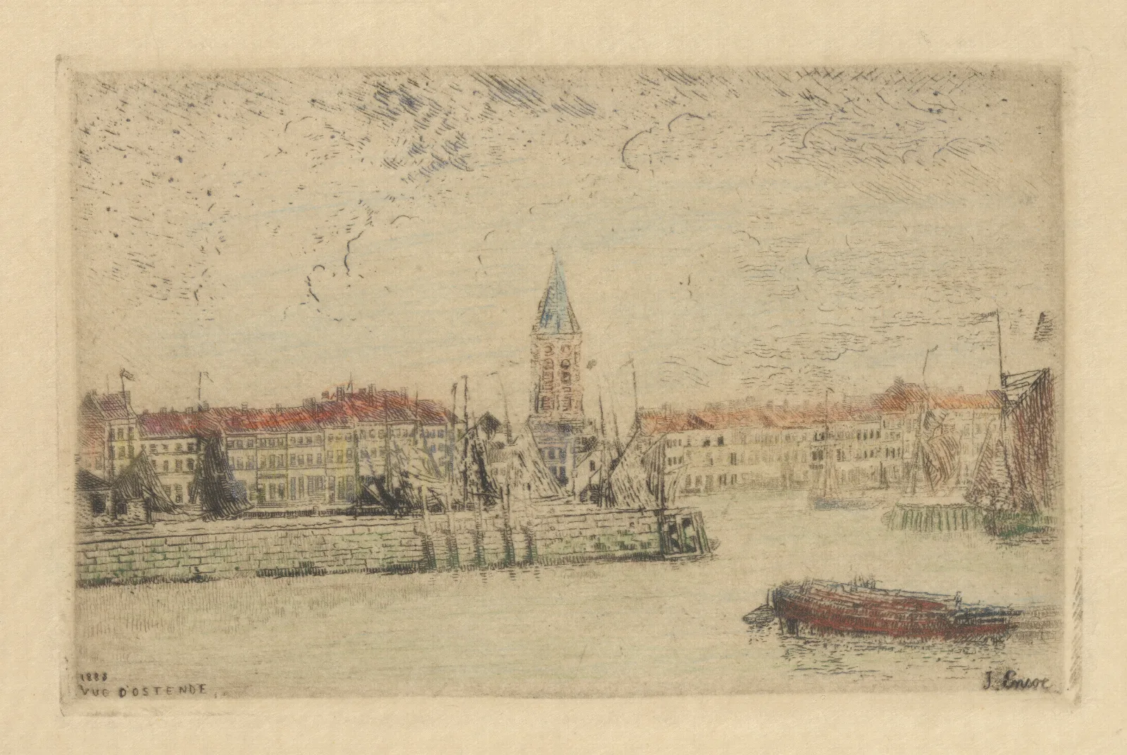 Gezicht Op Oostende In Het Oosten Wall Art by James Ensor - Canvas Print