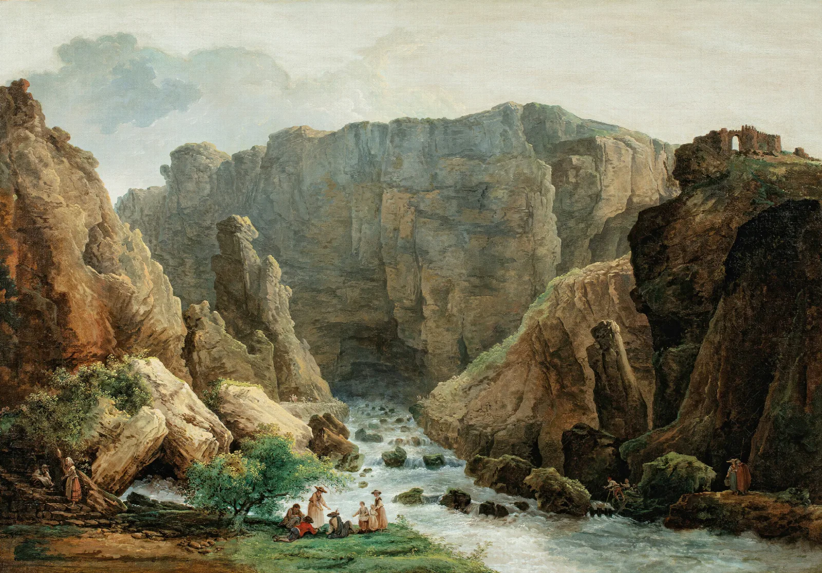 The Springs At Fontaine De Vaucluse Wall Art by Hubert Robert - Canvas Print