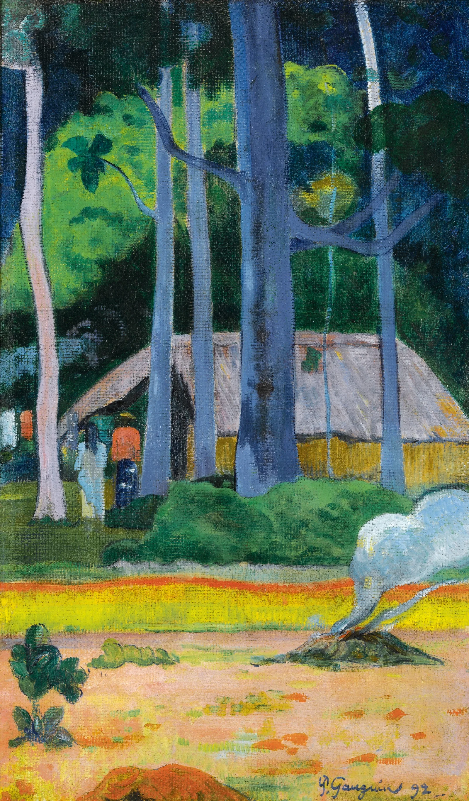 Cabane Sous Les Arbres Wall Art by Paul Gauguin - Canvas Print