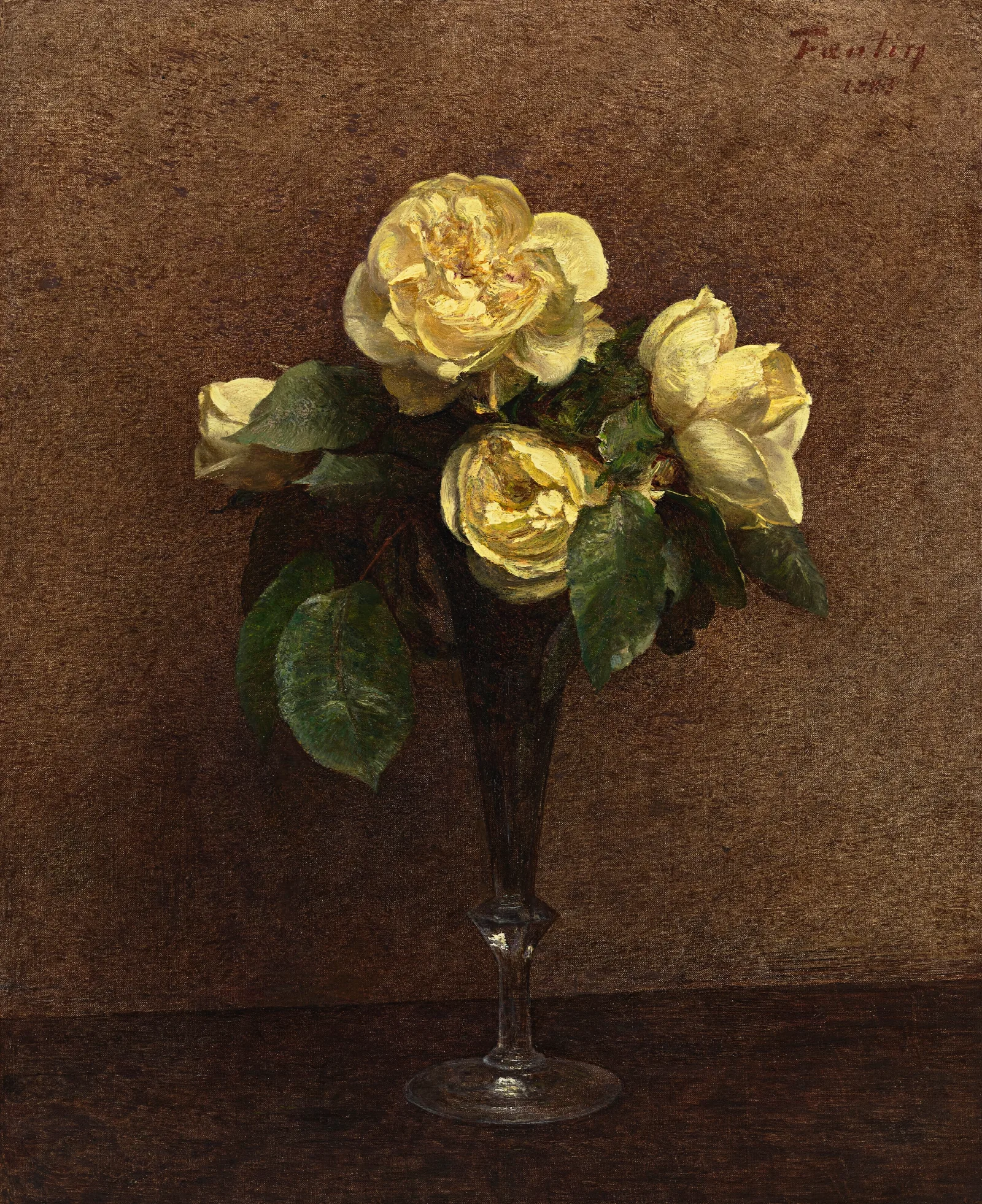 Roses Jaunes Marechal Niel Wall Art by Henri Fantin-Latour - Canvas Print