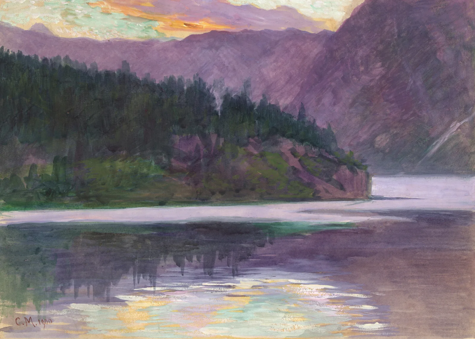 Gebirgssee 4 Wall Art by Carl Moll - Canvas Print