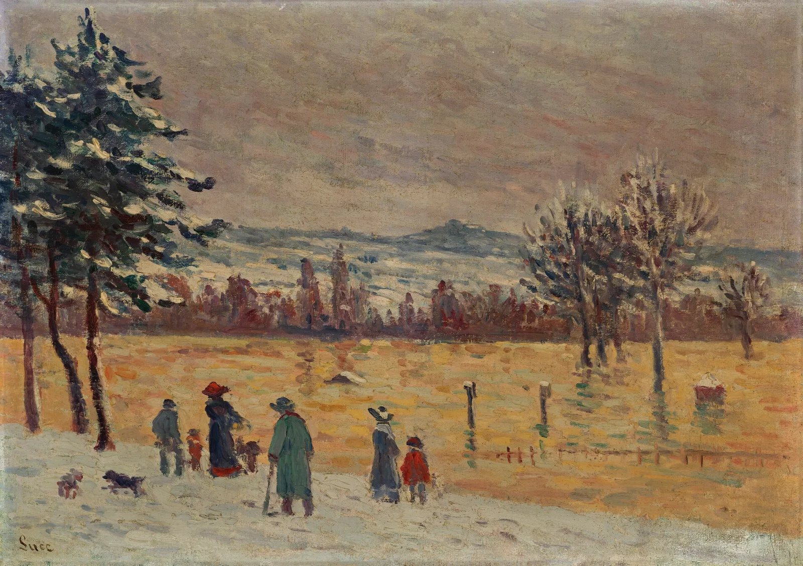 Linondation A Longchamp Wall Art by Maximilien Luce - Canvas Print