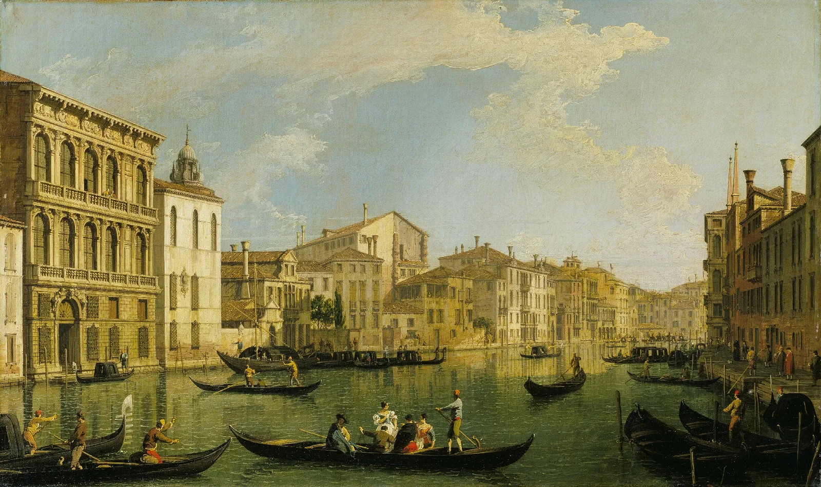 Venice The Grand Canal From The Palazzo Flangini To San Marcuola Wall Art by Canaletto - Canvas Print