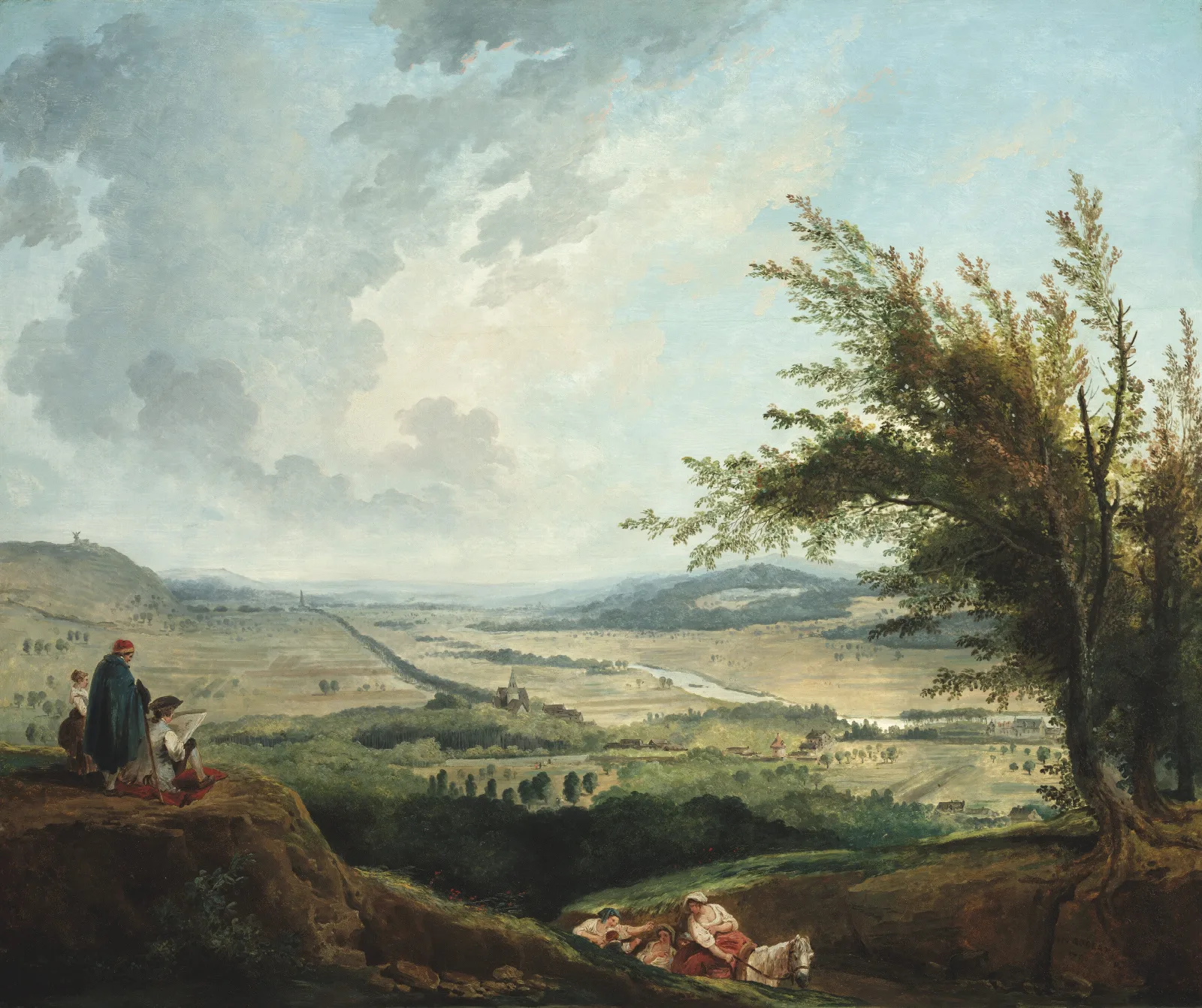 An Extensive Landscape Near Paris Wall Art by Hubert Robert - Canvas Print