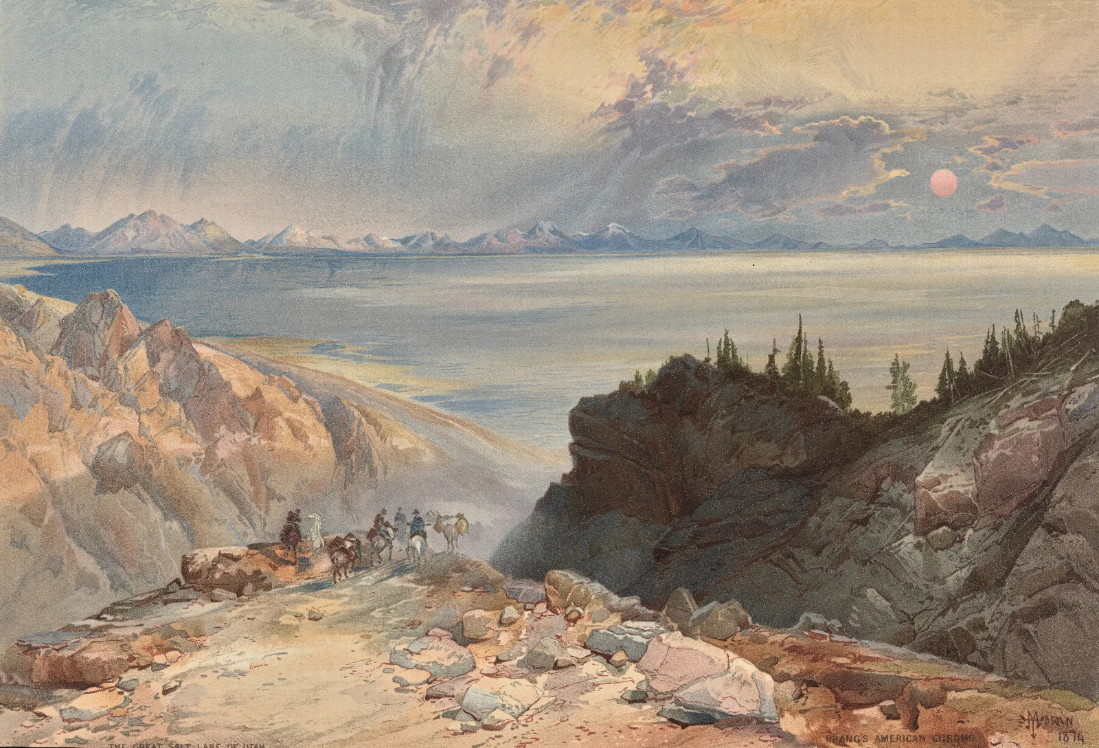 The Great Salt Lake Of Utah 3 Wall Art by Thomas Moran - Canvas Print