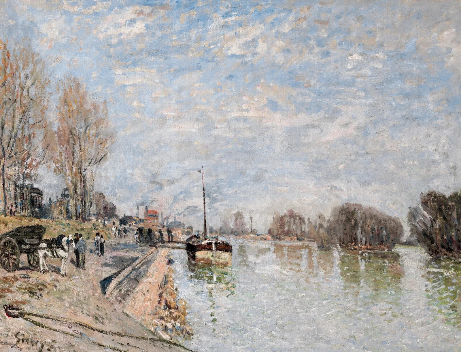 La Seine A Suresnes 3 Wall Art by Alfred Sisley - Canvas Print