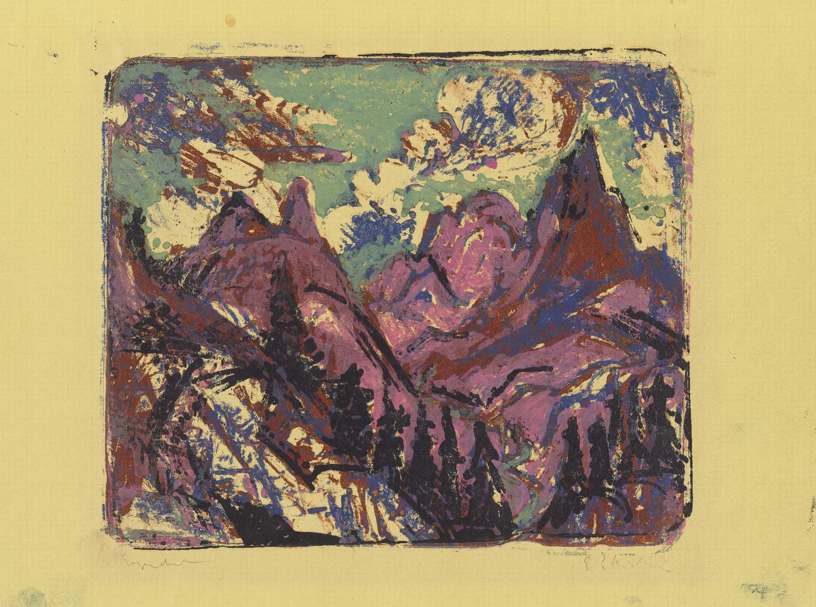 Berge Wall Art by Ernst Ludwig Kirchner - Canvas Print