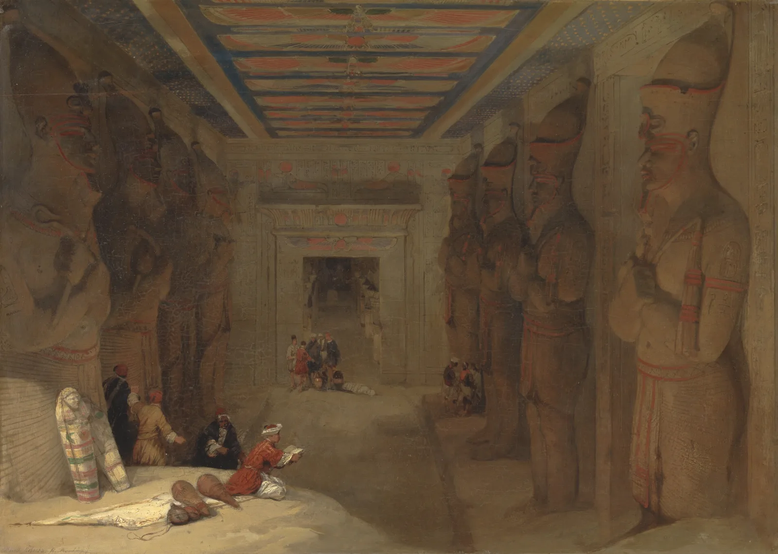 The Hypostyle Hall Of The Great Temple At Abu Simbel Egypt Wall Art by David Roberts - Canvas Print