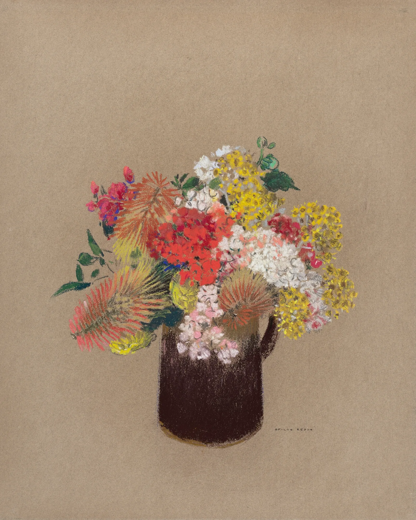 Le Vase Aux Tritomas Wall Art by Odilon Redon - Canvas Print