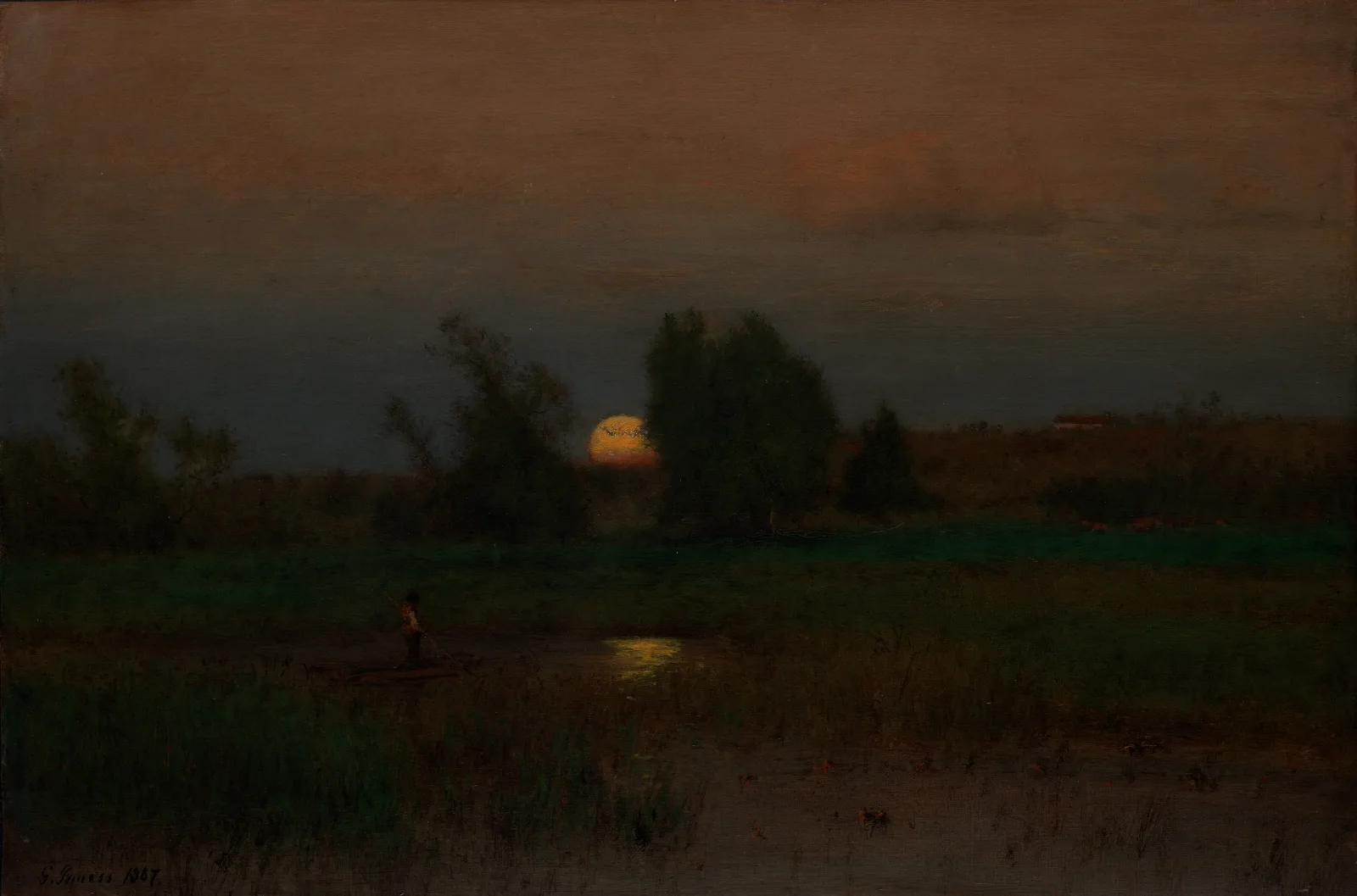 Moonrise 3 Wall Art by George Inness - Canvas Print