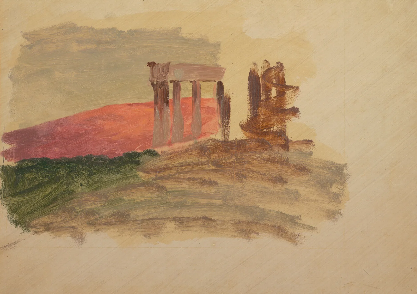 Rapid Sketch Of The Temple At Corinth Wall Art by Frederic Edwin Church - Canvas Print