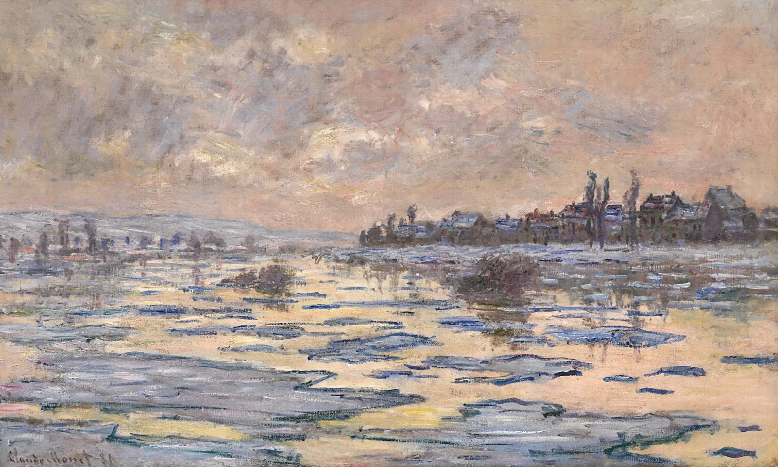 La Seine A Lavacourt Debacle Wall Art by Claude Monet - Canvas Print