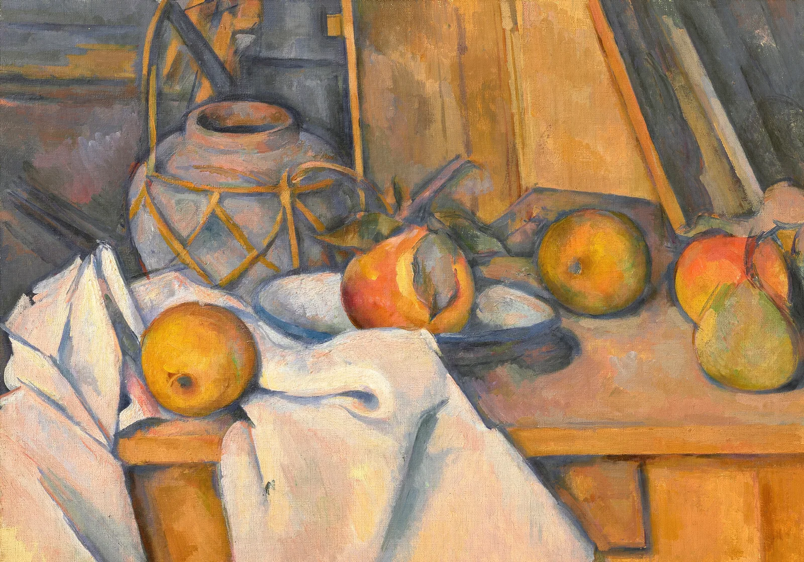 Fruits Et Pot De Gingembre Wall Art by Paul Cézanne - Canvas Print