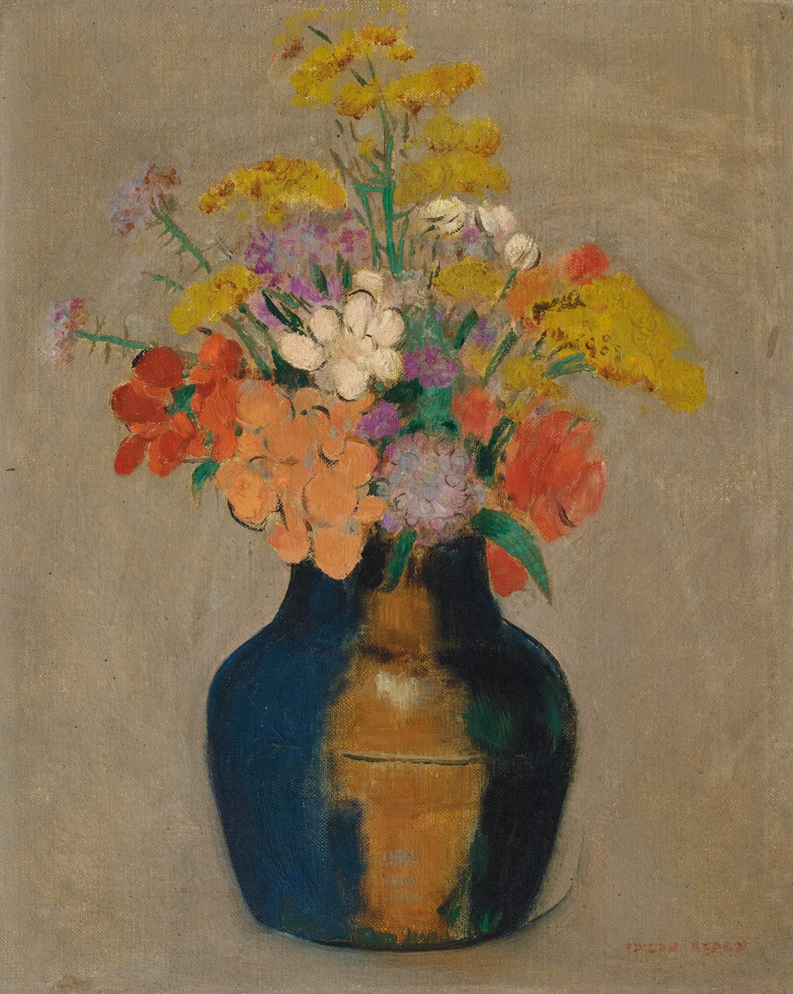 Bouquet De Fleurs Dans Un Vase 3 Wall Art by Odilon Redon - Canvas Print