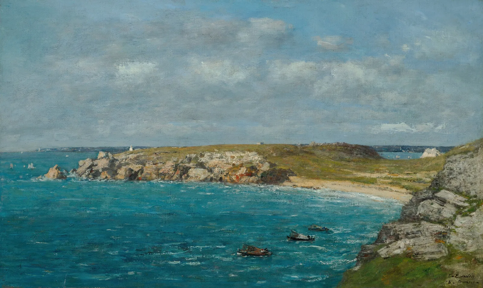 Camaret La Pointe Du Toulinguet Wall Art by Eugène Boudin - Canvas Print