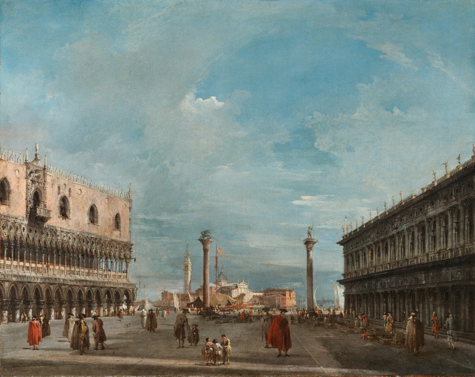 The Piazzetta Of San Marco Venice Looking Towards San Giorgio Maggiore Wall Art by Francesco Guardi - Canvas Print