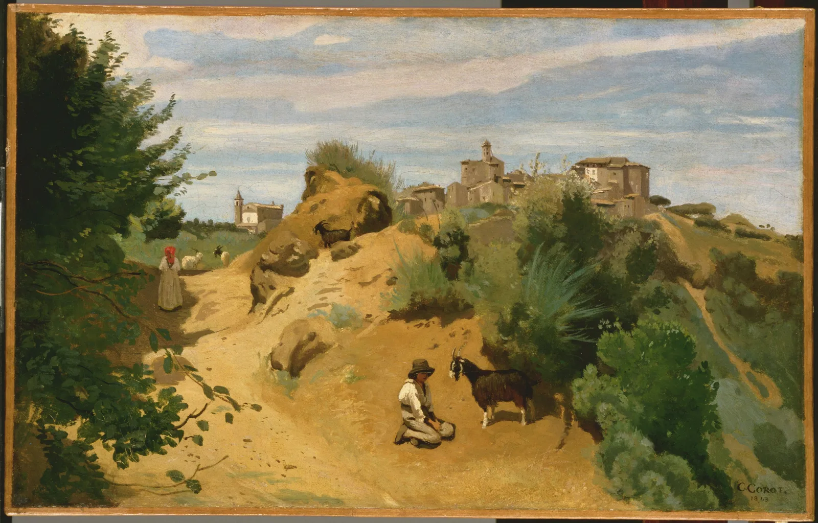 Genzano Wall Art by Jean-Baptiste-Camille Corot - Canvas Print