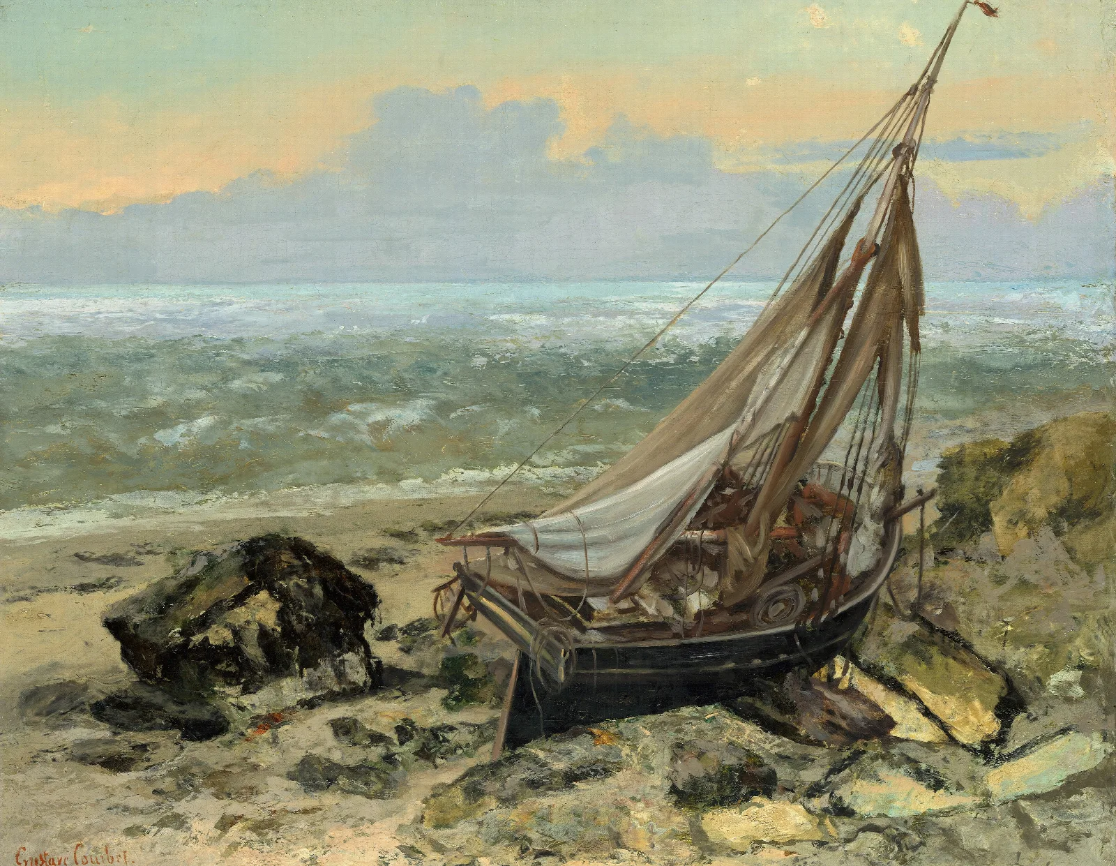 The Fishing Boat Wall Art by Gustave Courbet - Canvas Print