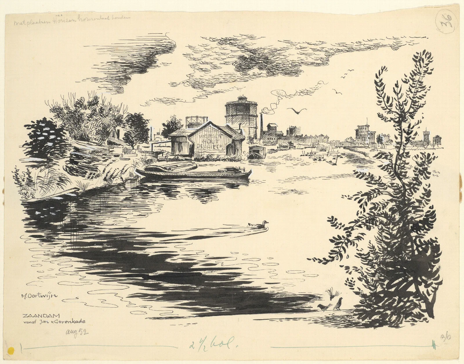 Gezicht Op Zaandam Vanaf De Jan Van Goyenkade Wall Art by Maarten Oortwijn - Canvas Print