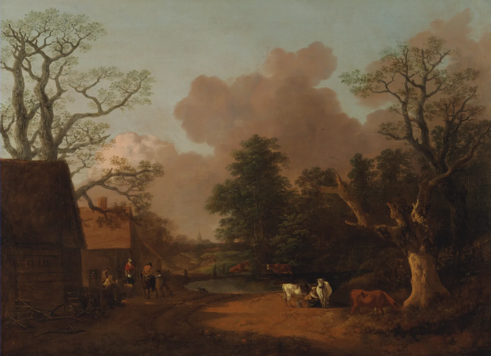 Landscape With Milkmaid Wall Art by Thomas Gainsborough - Canvas Print