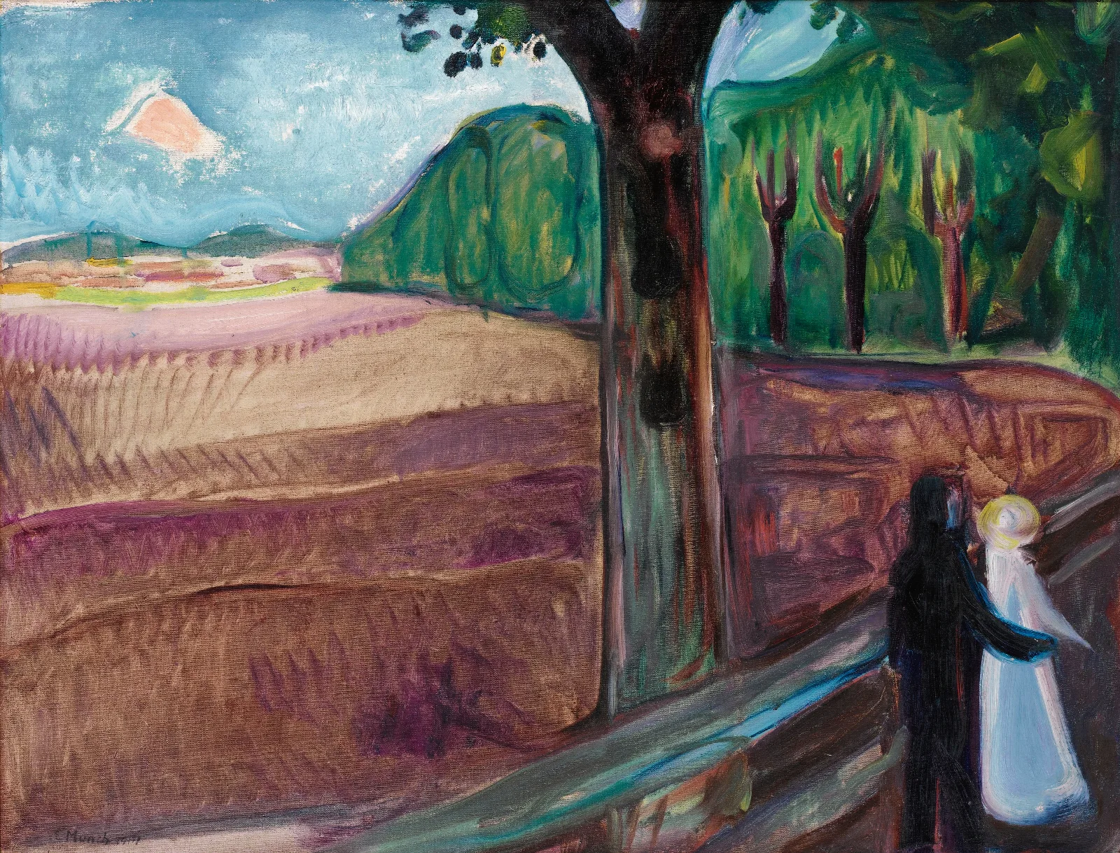 Sommernatt Summer Night Wall Art by Edvard Munch - Canvas Print
