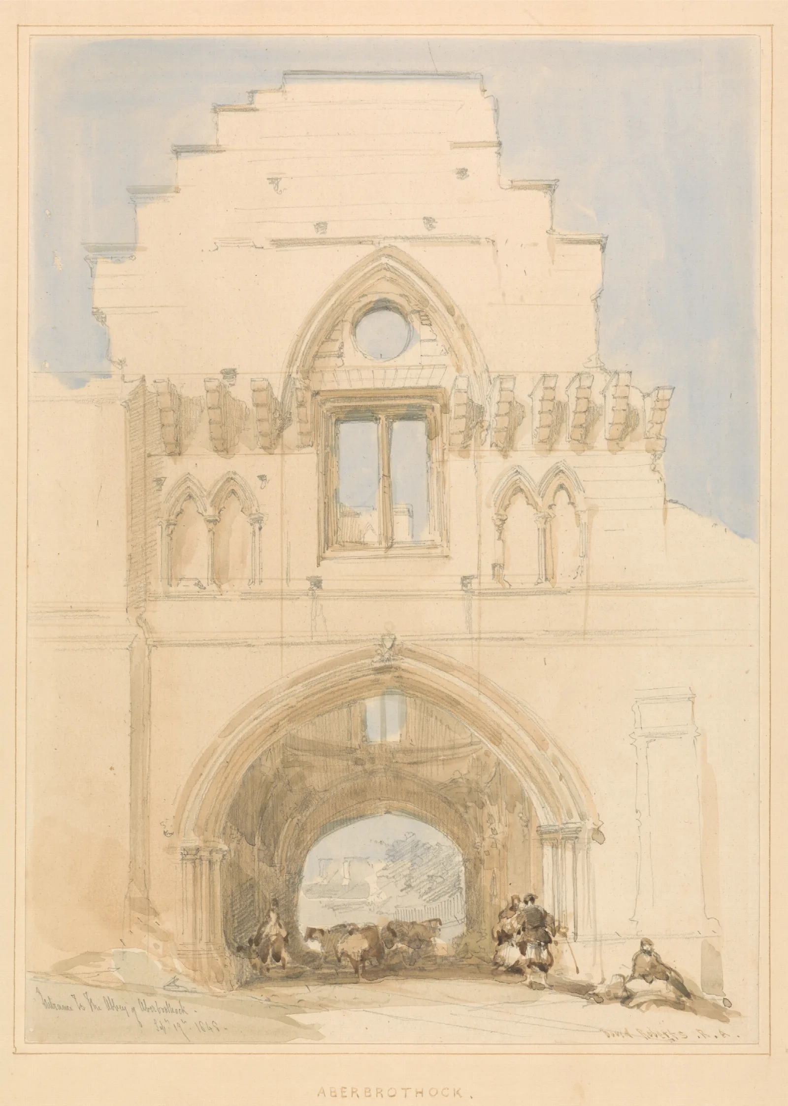 Aberothock Abbey Wall Art by David Roberts - Canvas Print