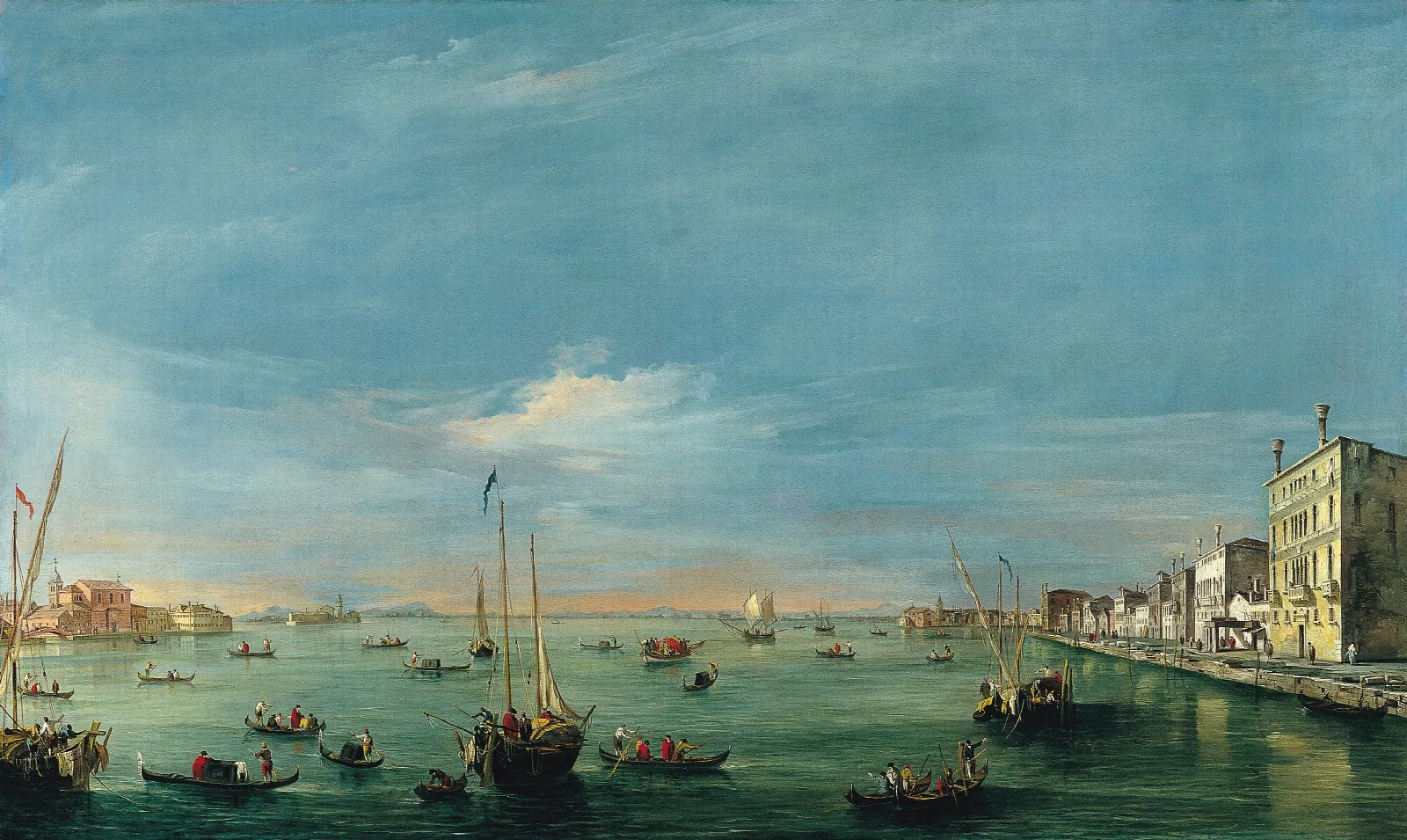 View Of The Giudecca Canal And The Zattere Wall Art by Francesco Guardi - Canvas Print