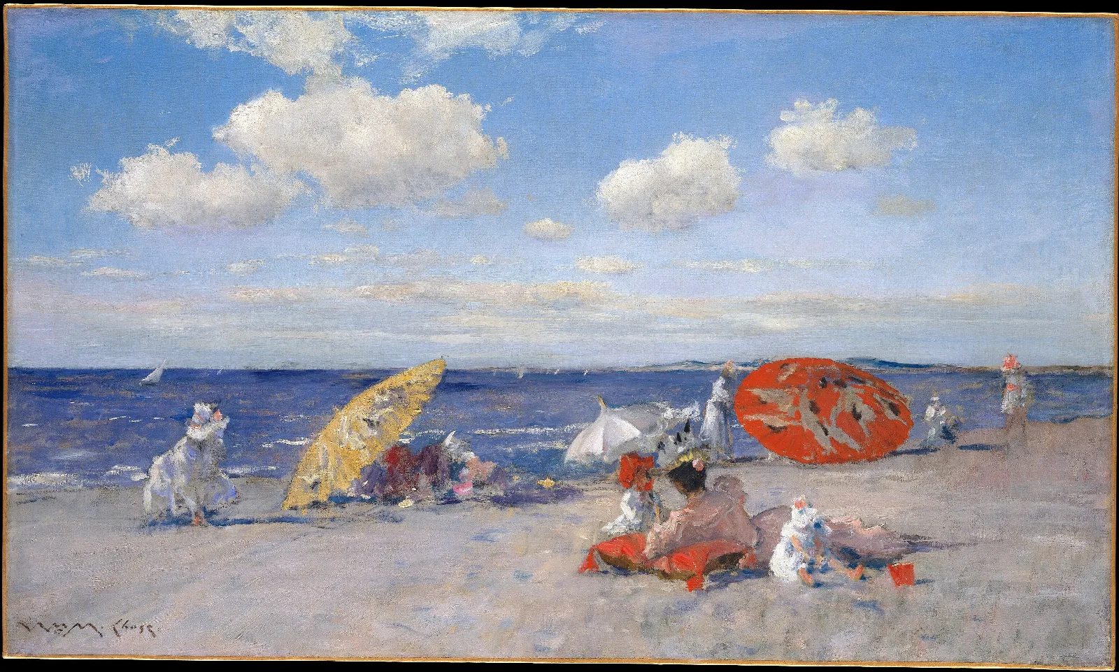 At The Seaside Wall Art by William Merritt Chase - Canvas Print