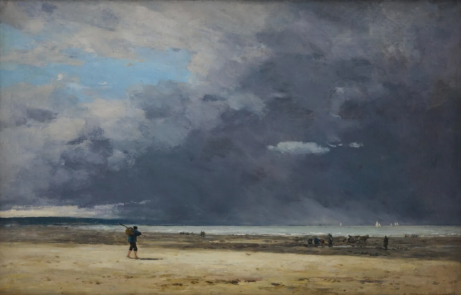 Deauville Maree Basse Wall Art by Eugène Boudin - Canvas Print