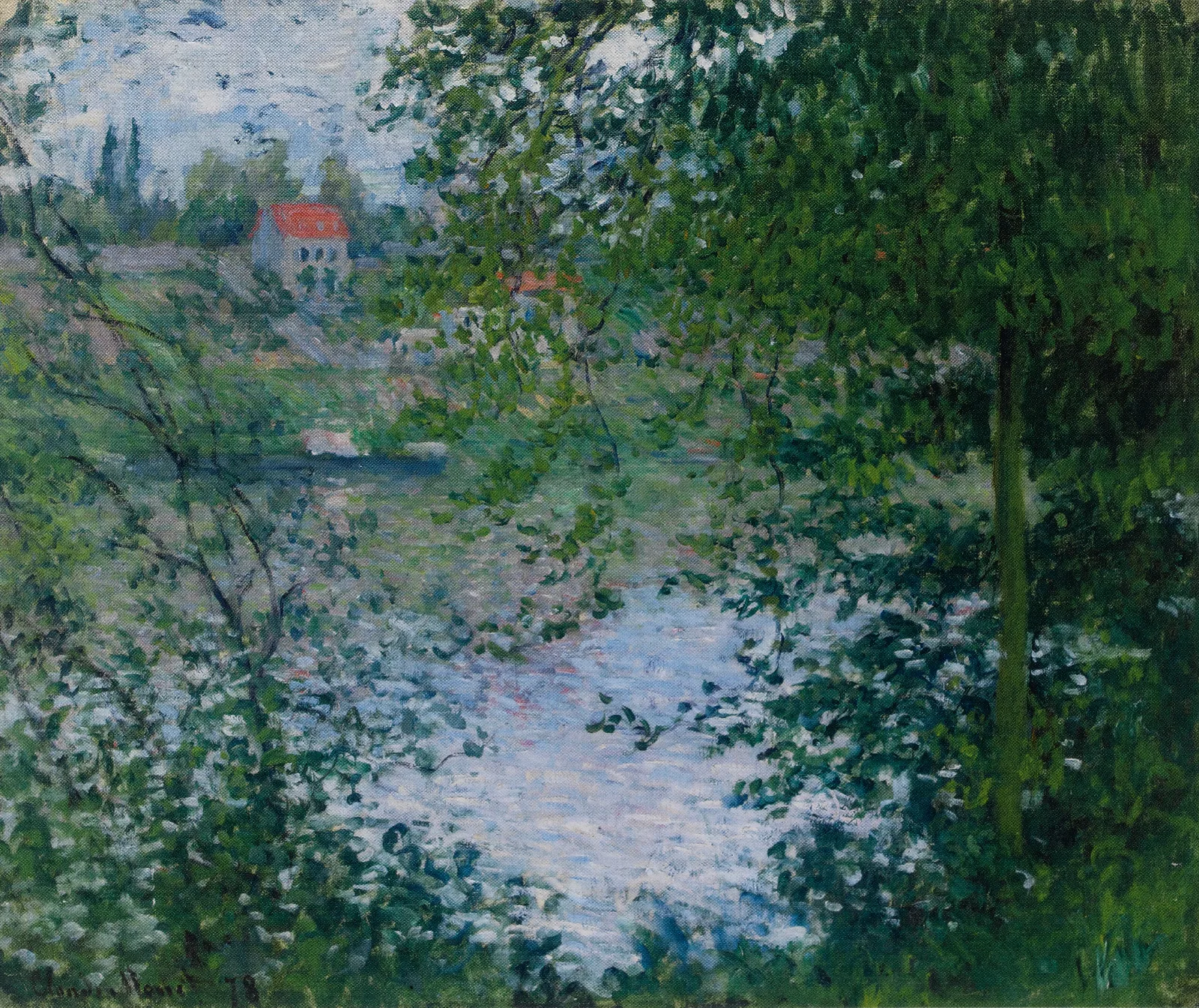 A Travers Les Arbres Ile De La Grande Jatte 2 Wall Art by Claude Monet - Canvas Print