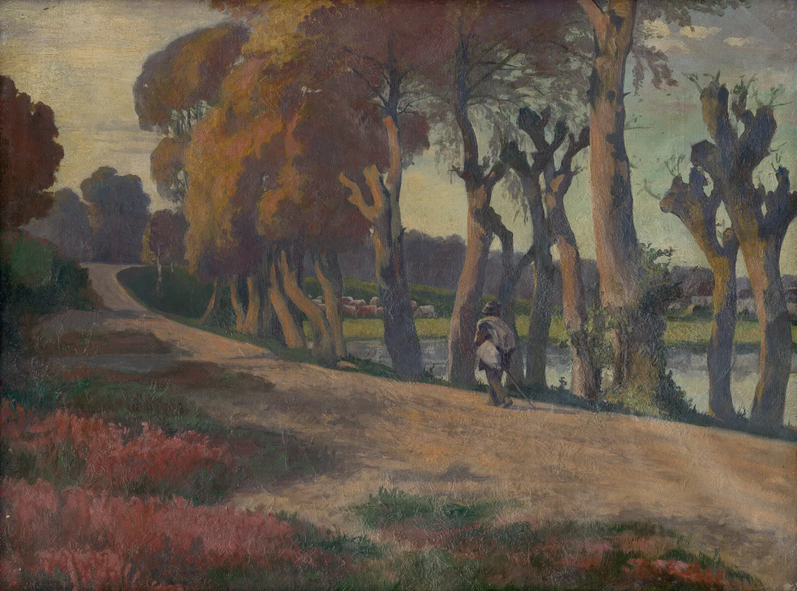 Landscape With A Herdsman Wall Art by Jozef Hanula - Canvas Print