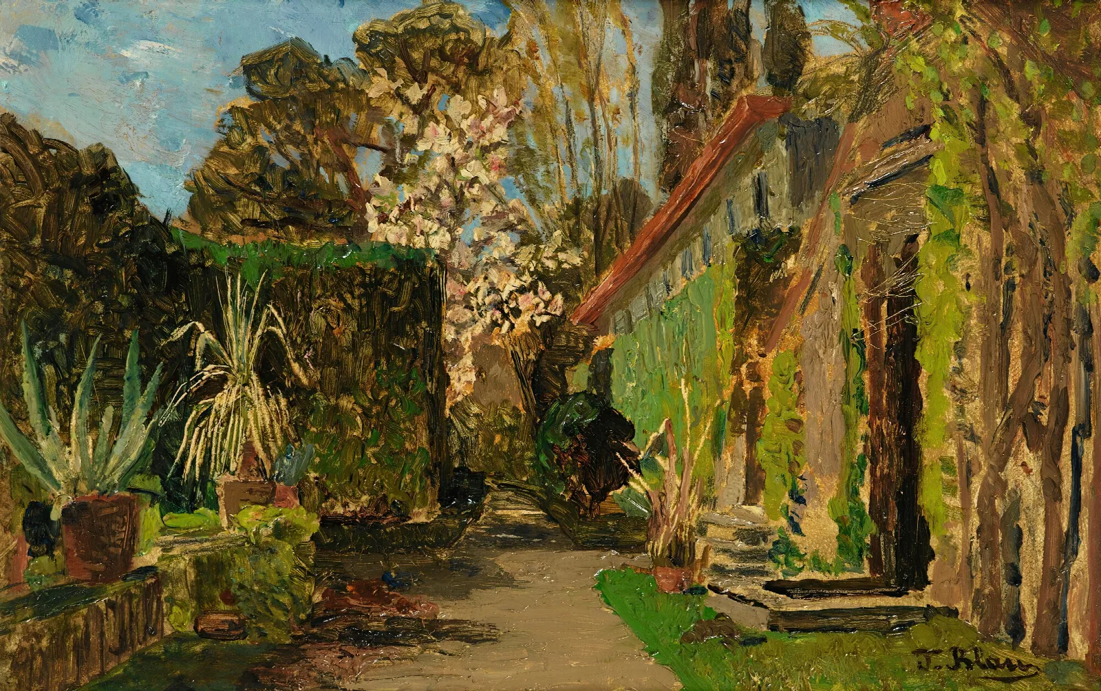 A Mediterranean Garden Wall Art by Tina Blau - Canvas Print