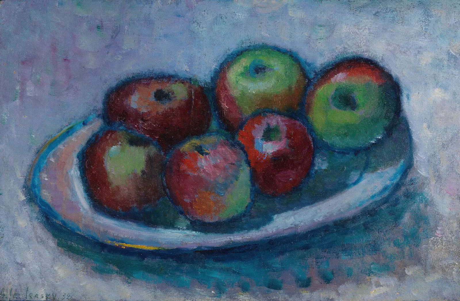 Teller Mit Apfeln Apfelstillleben Wall Art by Alexej von Jawlensky - Canvas Print