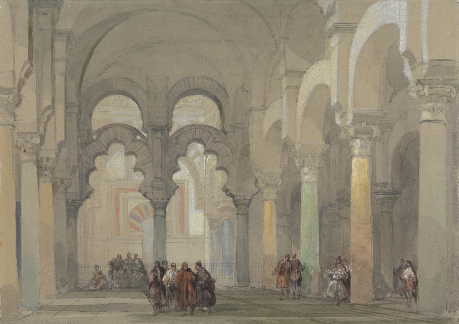 The Mosque At Cordova Wall Art by David Roberts - Canvas Print