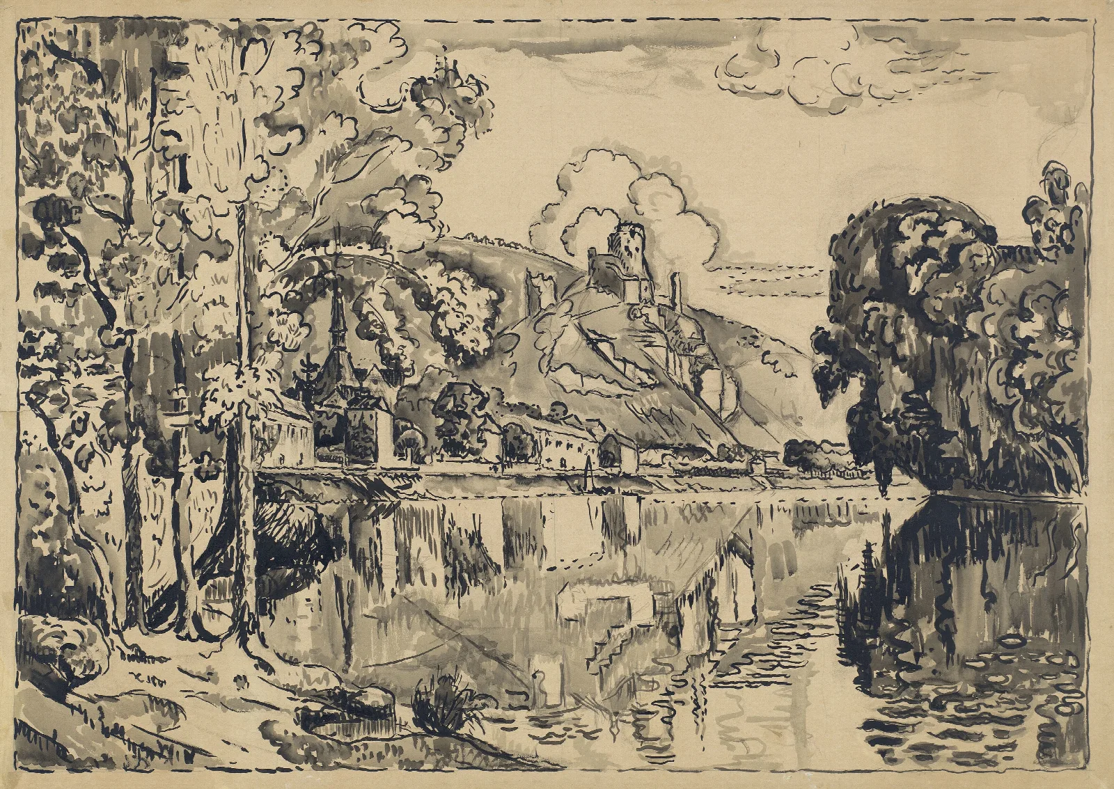 Les Andelys On A Summer Morning Wall Art by Paul Signac - Canvas Print
