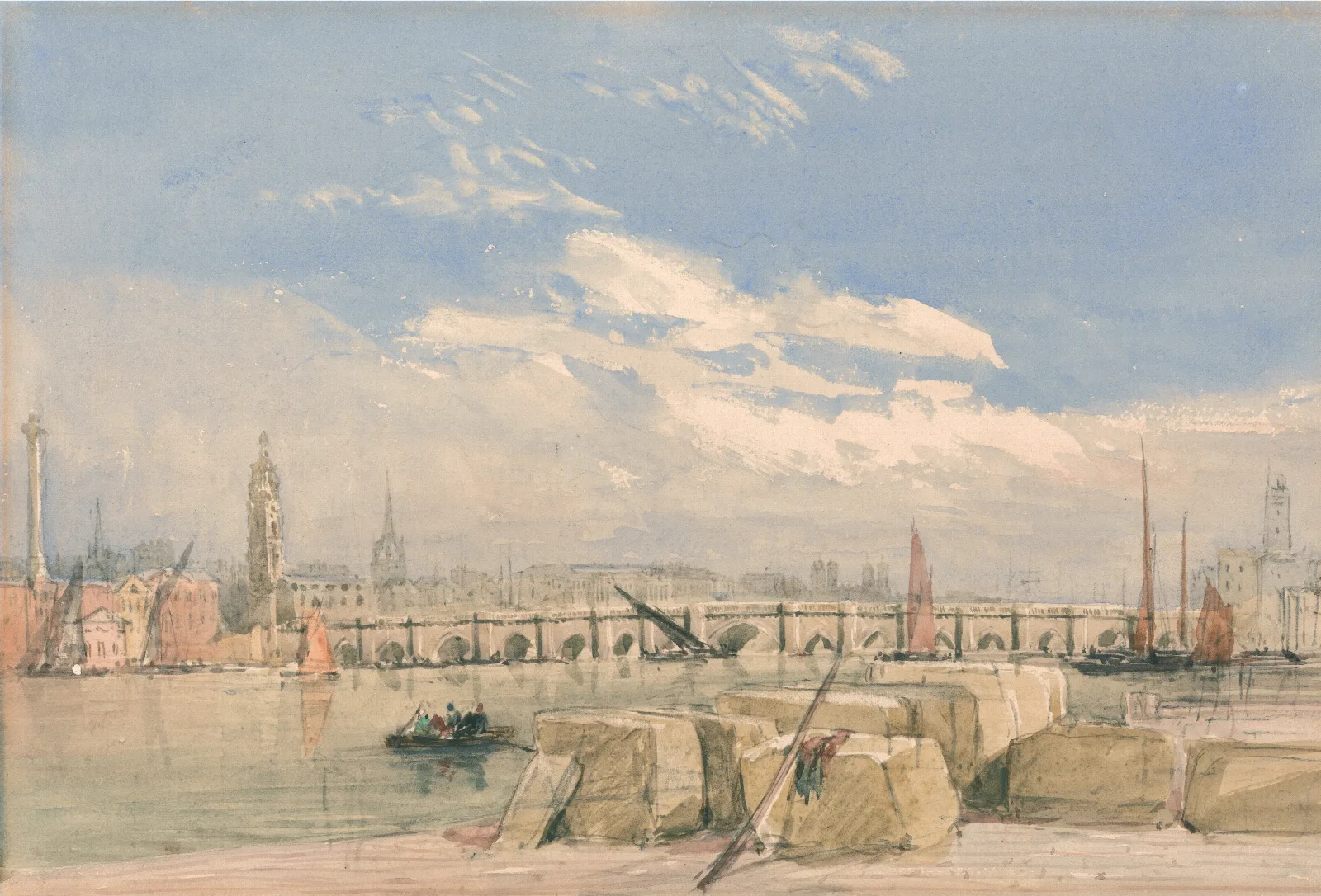 London Bridge Wall Art by David Cox - Canvas Print