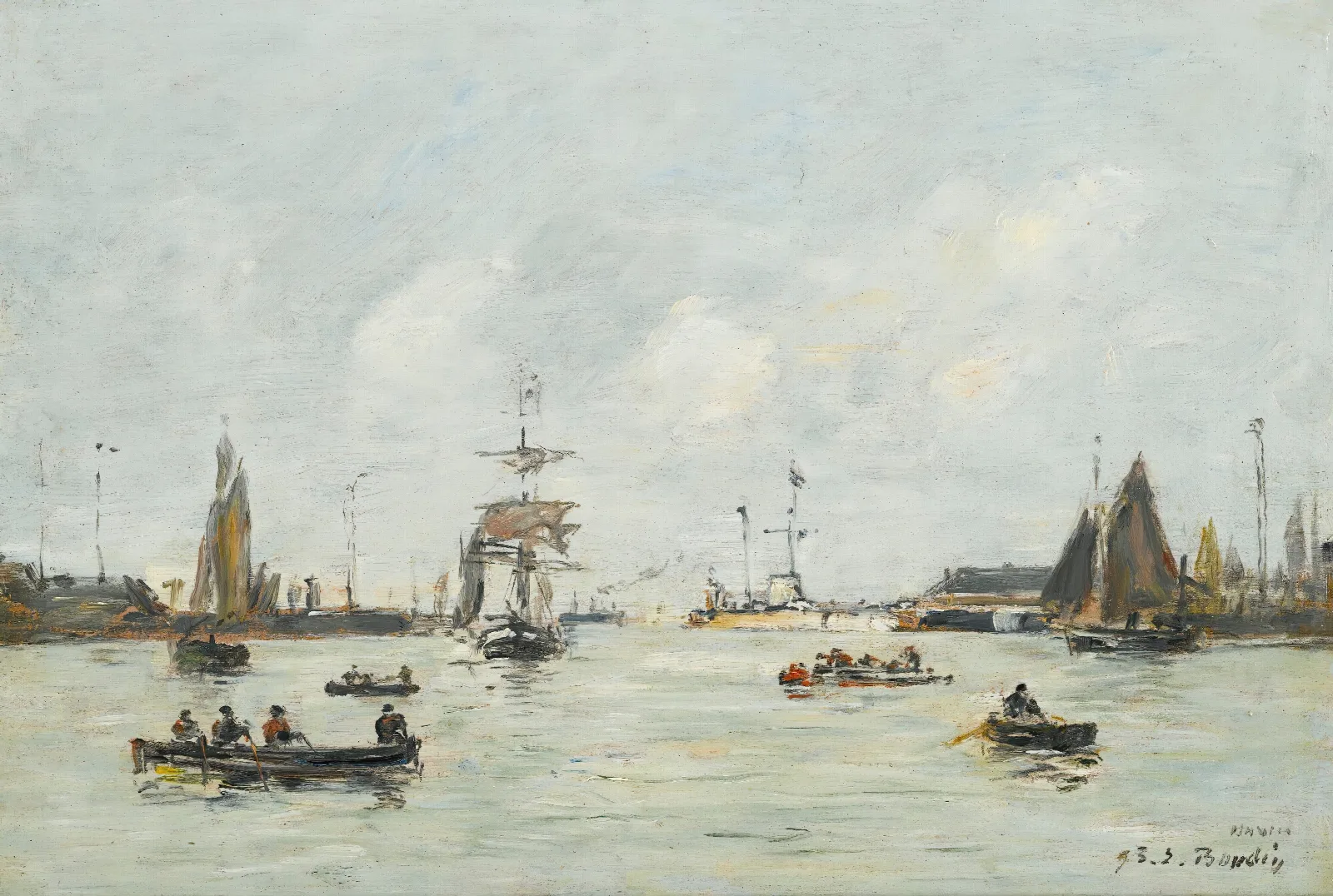 Le Havre Lavant Port Wall Art by Eugène Boudin - Canvas Print