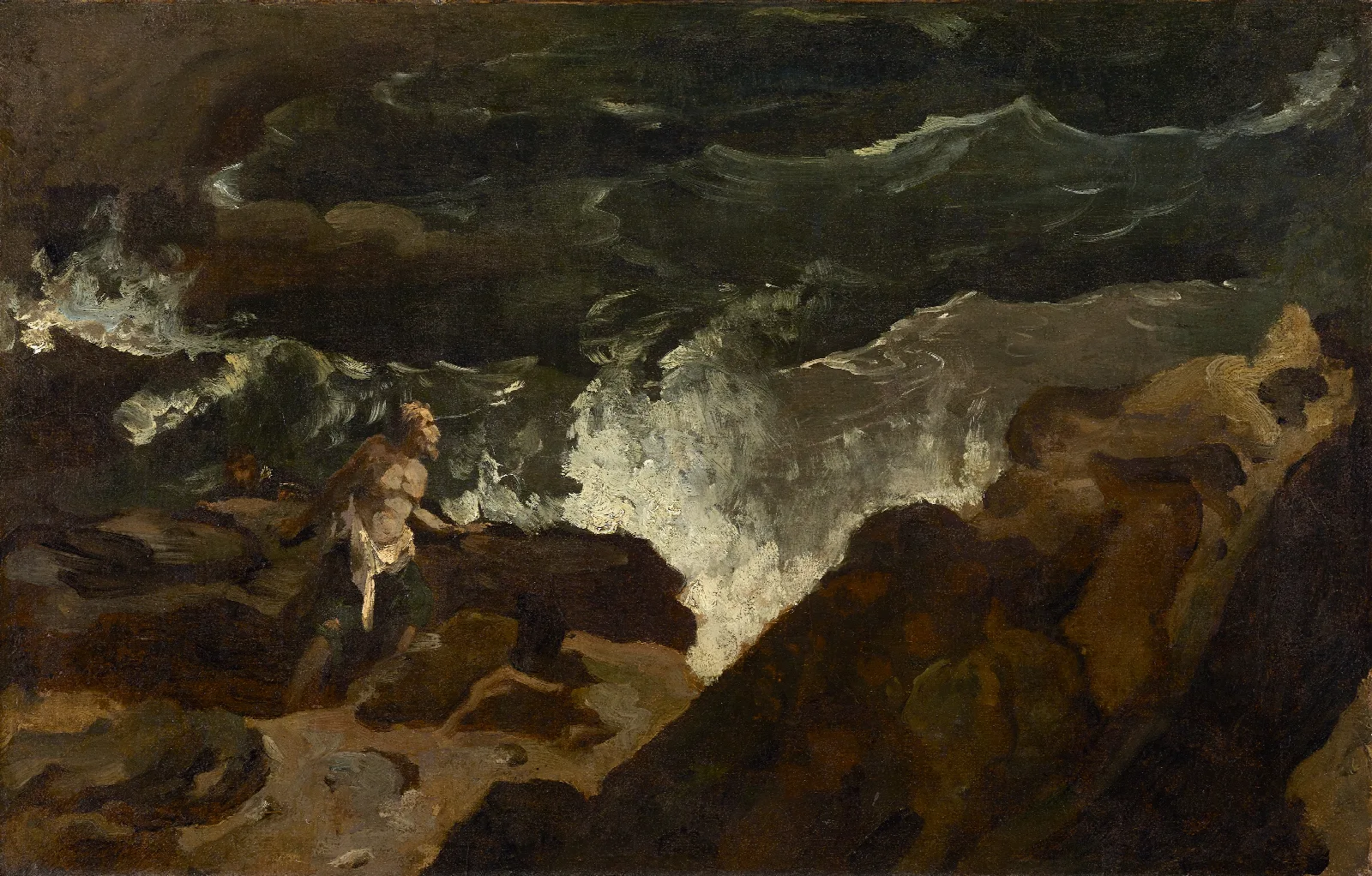 Shipwrecked On A Beach The Tempest Wall Art by Théodore Géricault - Canvas Print