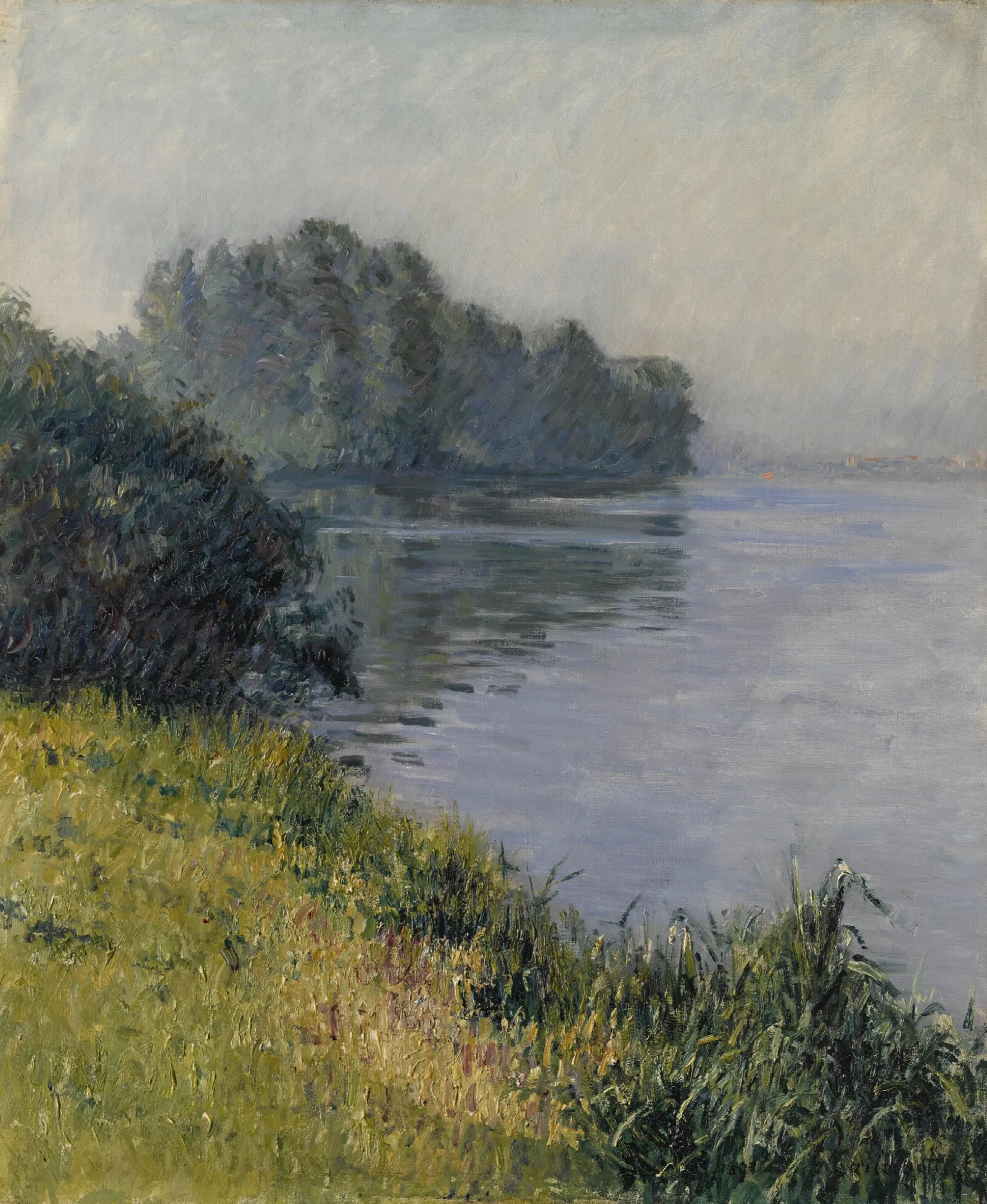 La Seine A Lile Marante Par Temps Brumeux Wall Art by Gustave Caillebotte - Canvas Print