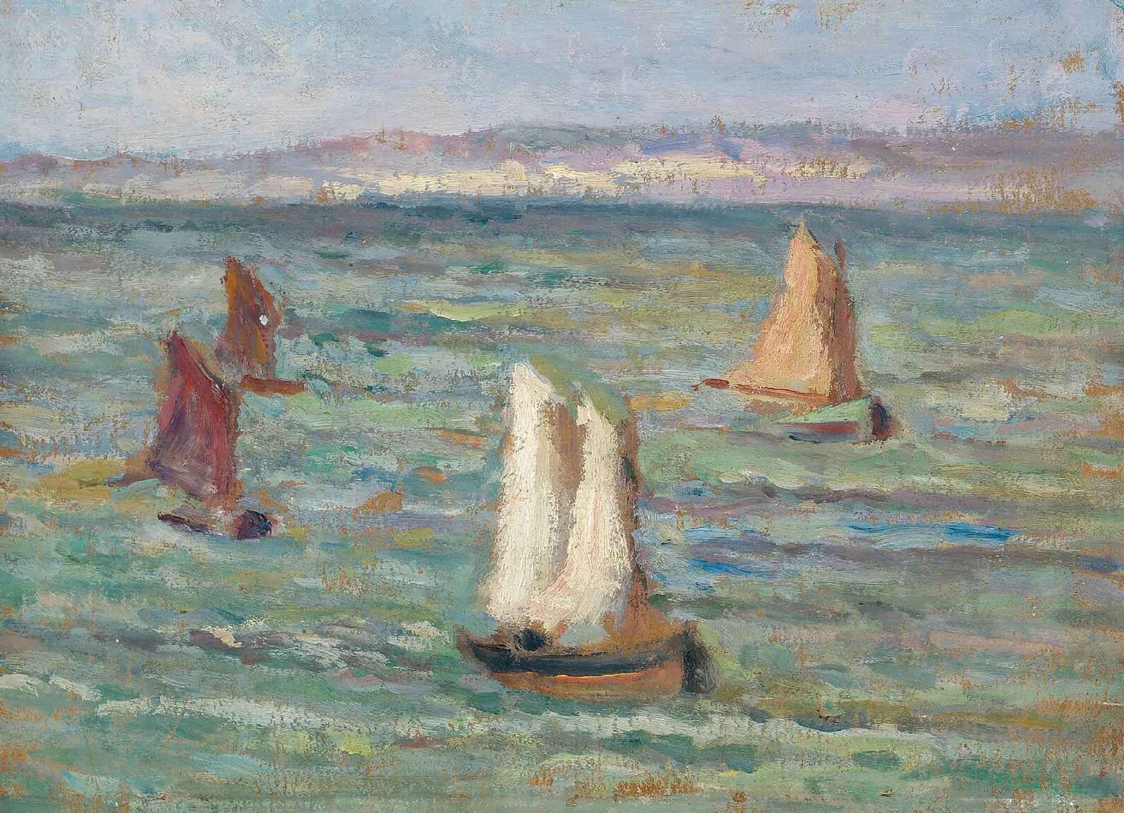 Bateaux Aux Environs Dhonfleur Wall Art by Maximilien Luce - Canvas Print