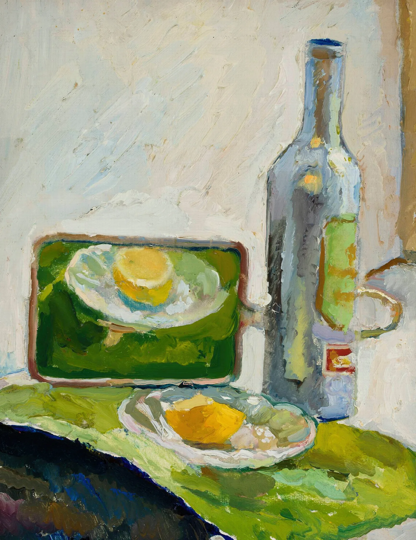 Still Life With A Bottle Wall Art by Zygmunt Waliszewski - Canvas Print